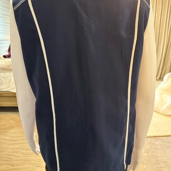 Allison Daley Summer Waistcoat Navy and White Size SP - Picture 7 of 8